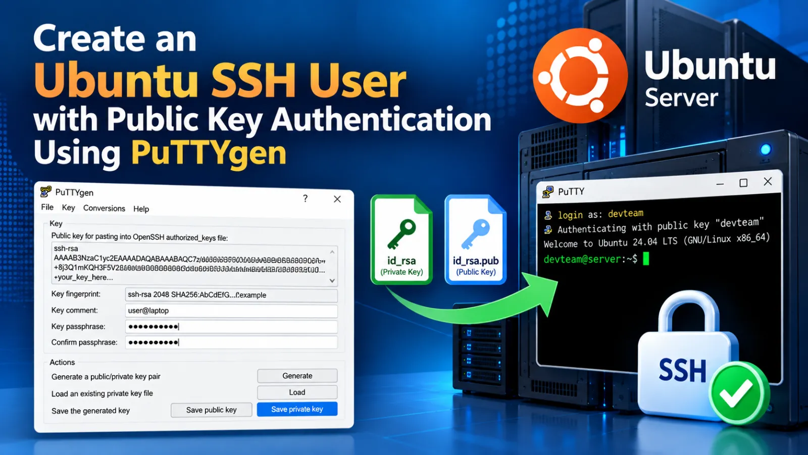Create an Ubuntu SSH User with Public Key Authentication Using PuTTYgen