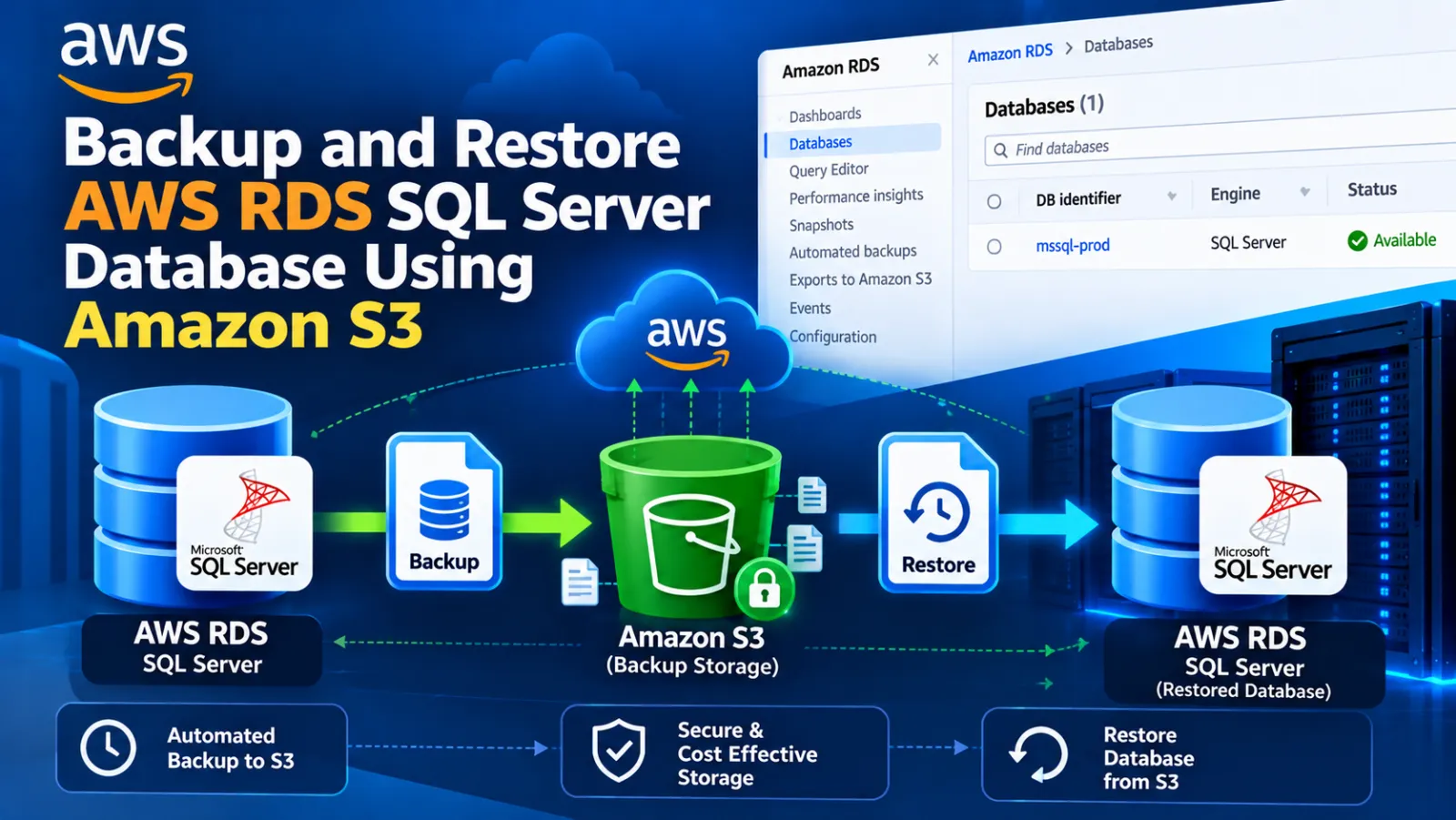 Backup and Restore AWS RDS SQL Server Database Using Amazon S3