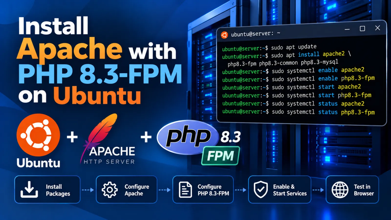 Install Apache with PHP 8.3-FPM on Ubuntu